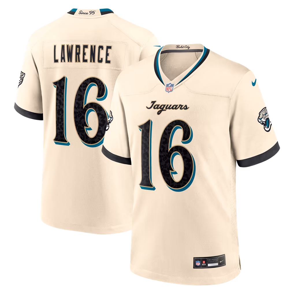 Men's Jacksonville Jaguars Trevor Lawrence Nike Natural 2026 Rivalries Collection Game Jersey - SUjersey01