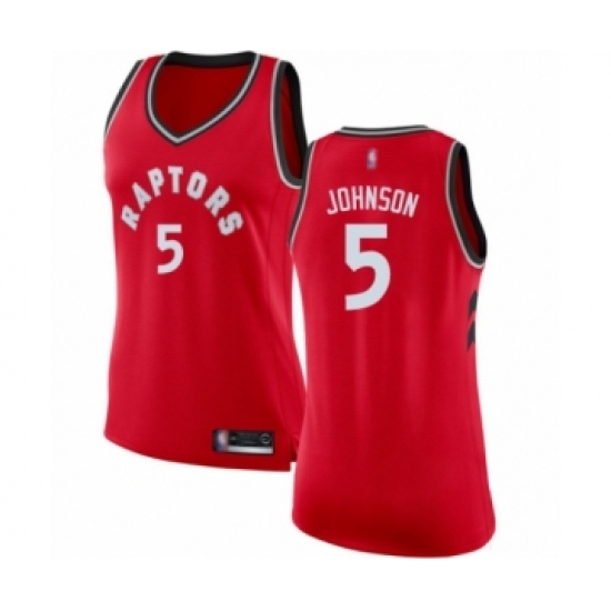 Women's Toronto Raptors #5 Stanley Johnson Swingman Red Basketball Jersey - Icon Edition - Ujersey