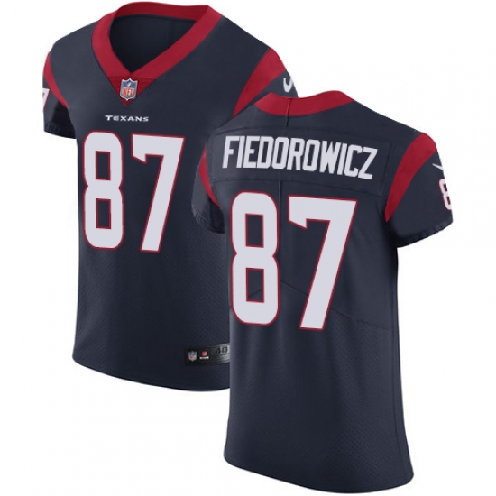 Men's Nike Houston Texans #87 C.J. Fiedorowicz Navy Blue Team Color Vapor Untouchable Elite Player NFL Jersey - Ujersey