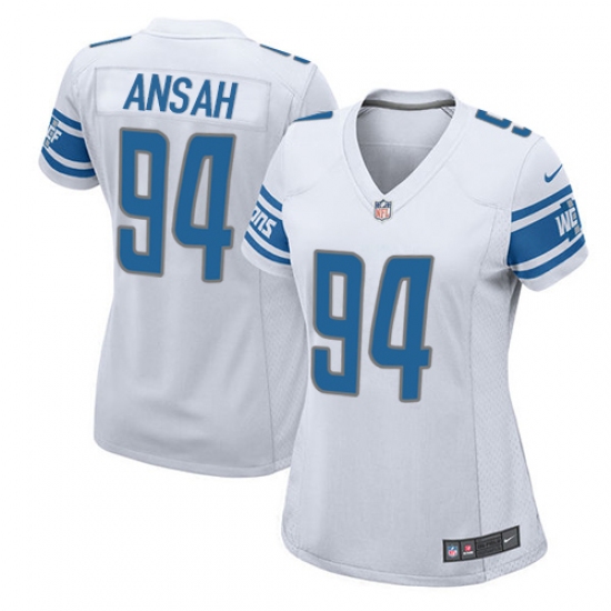 Women's Nike Detroit Lions #94 Ziggy Ansah Game White NFL Jersey - Ujersey