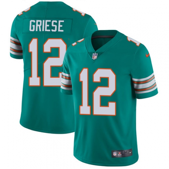 Youth Nike Miami Dolphins #12 Bob Griese Aqua Green Alternate Vapor Untouchable Limited Player NFL Jersey - Ujersey