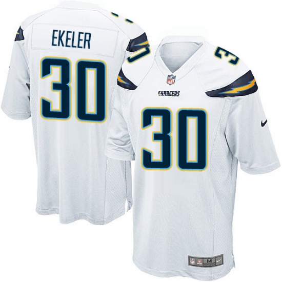 Men's Nike Los Angeles Chargers #30 Austin Ekeler Game White NFL Jersey - Ujersey