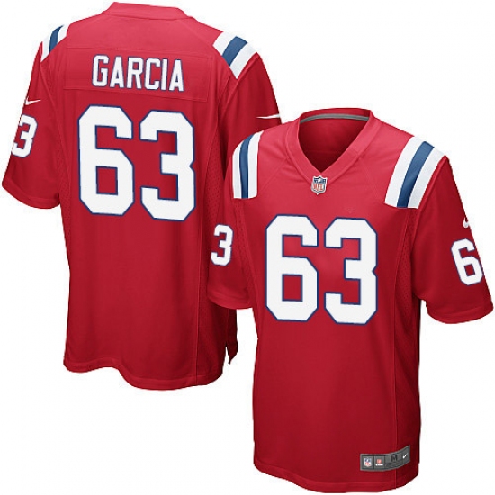 Men's Nike New England Patriots #63 Antonio Garcia Game Red Alternate NFL Jersey - Ujersey