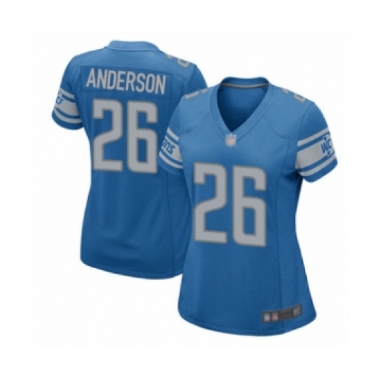 Women's Detroit Lions #26 C.J. Anderson Game Blue Team Color Football Jersey - Ujersey