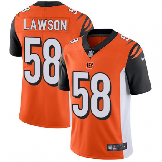 Men's Nike Cincinnati Bengals #58 Carl Lawson Vapor Untouchable Limited Orange Alternate NFL Jersey - Ujersey