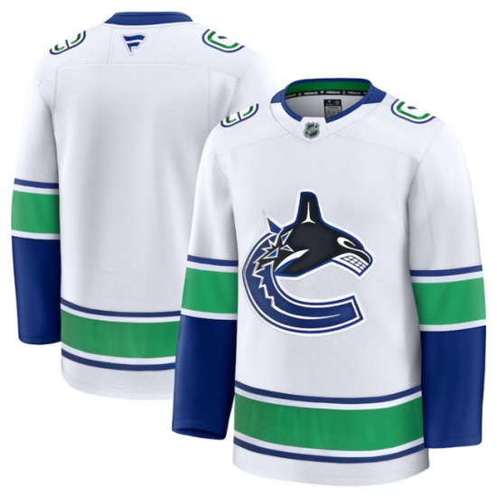 Men's Vancouver Canucks Blank White 2024-25 Away Stitched Hockey Jersey - Ujersey