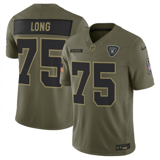 Men's Las Vegas Raiders #75 Howie Long Olive 2025 Salute to Service Limited Football Stitched Jersey - Ujersey