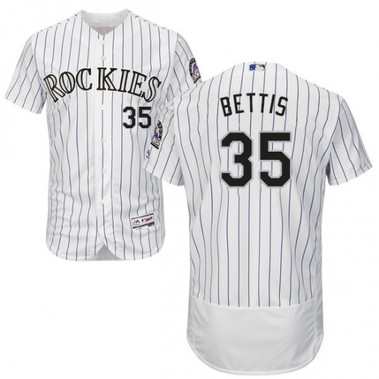 Men's Majestic Colorado Rockies #35 Chad Bettis White Flexbase Authentic Collection MLB Jersey - Ujersey