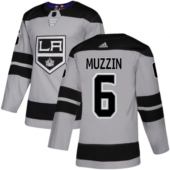 Youth Adidas Los Angeles Kings #6 Jake Muzzin Authentic Gray Alternate NHL Jersey - Ujersey