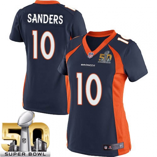 Women's Nike Denver Broncos #10 Emmanuel Sanders Limited Navy Blue Alternate Super Bowl 50 Bound NFL Jersey - Ujersey