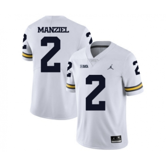 Michigan Wolverines 2 Johnny Manziel White College Football Jersey - Ujersey
