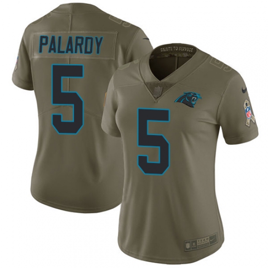 Women's Nike Carolina Panthers #5 Michael Palardy Limited Olive 2017 Salute to Service NFL Jersey - Ujersey