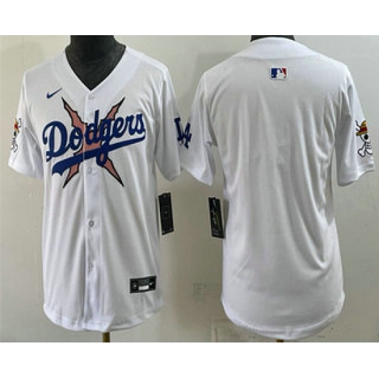 Youth Los Angeles Dodgers x One Piece Blank White Vapor Premier Limited Stitched Jersey - Ujersey