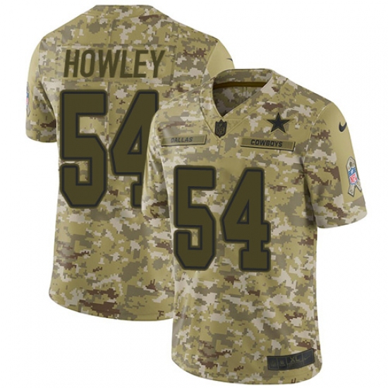 Youth Nike Dallas Cowboys #54 Chuck Howley Limited Camo 2018 Salute to Service NFL Jersey - Ujersey