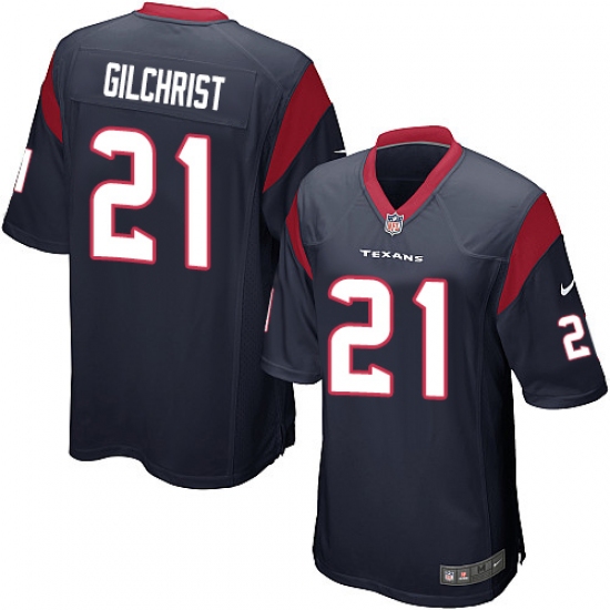 Men's Nike Houston Texans #21 Marcus Gilchrist Game Navy Blue Team Color NFL Jersey - Ujersey