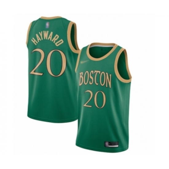 Youth Boston Celtics #20 Gordon Hayward Swingman Green Basketball Jersey - 2019 20 City Edition - Ujersey