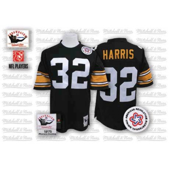 Mitchell And Ness Pittsburgh Steelers #32 Franco Harris Black Team Color Authentic Throwback NFL Jersey - Ujersey