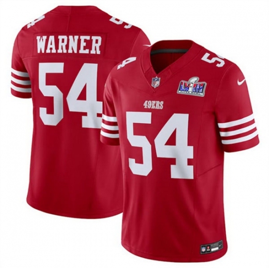 Men's San Francisco 49ers #54 Fred Warner Red 2023 F U S E Vapor Untouchable Limited Stitched Football 2024 Super Bowl LVIII Jersey - Ujersey
