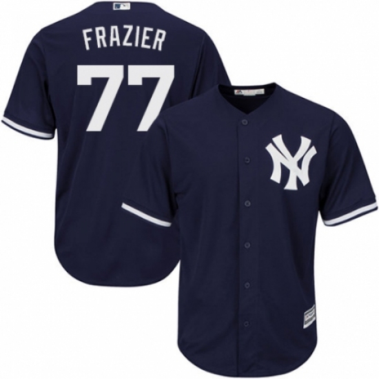 Men's Majestic New York Yankees #77 Clint Frazier Replica Navy Blue Alternate MLB Jersey - Ujersey