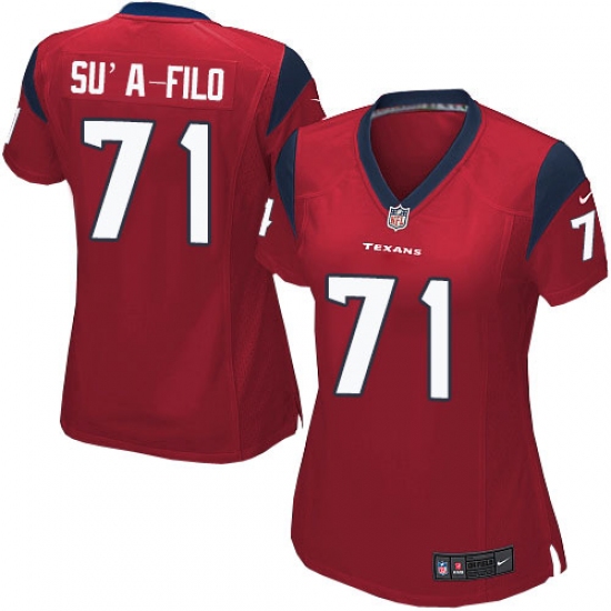 Women's Nike Houston Texans #71 Xavier Su'a-Filo Game Red Alternate NFL Jersey
