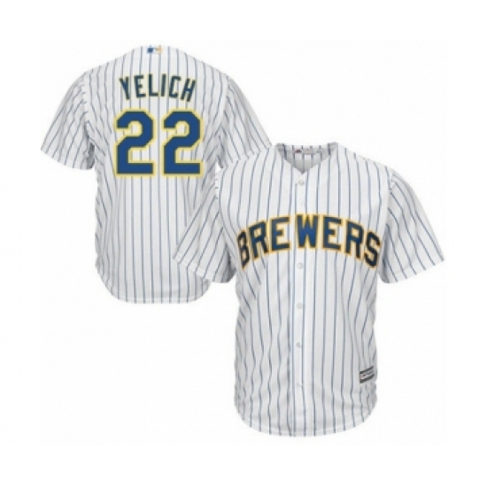 Youth Milwaukee Brewers #22 Christian Yelich Authentic White Alternate Cool Base Baseball Player Jersey - Ujersey