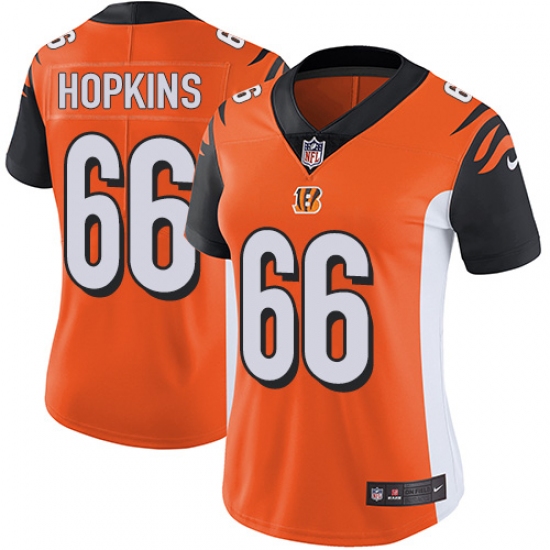 Women's Nike Cincinnati Bengals #66 Trey Hopkins Orange Alternate Vapor Untouchable Limited Player NFL Jersey - Ujersey