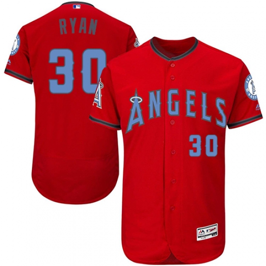 Men's Majestic Los Angeles Angels of Anaheim #30 Nolan Ryan Authentic Red 2016 Father's Day Fashion Flex Base MLB Jersey - Ujersey