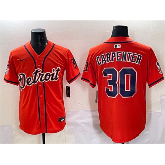 Men's Detroit Tigers #30 Kerry Carpenter Orange With Vapor Premier Limited Stitched Baseball Jersey - Ujersey