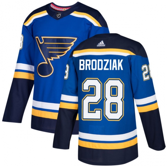 Men's Adidas St. Louis Blues #28 Kyle Brodziak Premier Royal Blue Home NHL Jersey - Ujersey