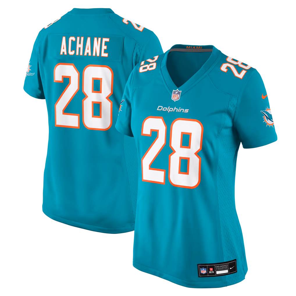 Women's Miami Dolphins De’Von Achane Nike Aqua Game Jersey - ujerseystore