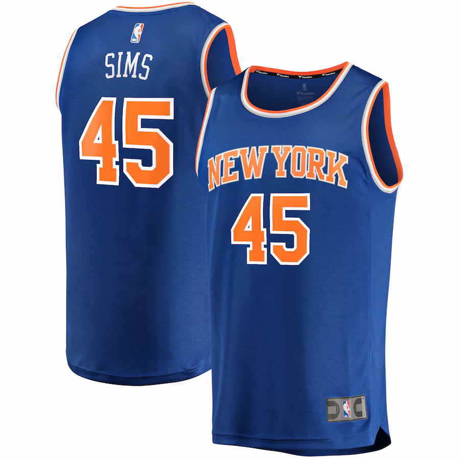 Men's New York Knicks Jericho Sims Fanatics Blue Fast Break Replica Jersey - Icon Edition - Ujersey NHL