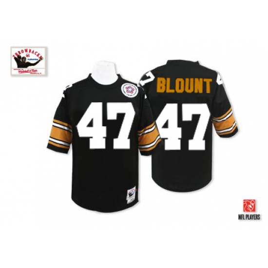 Mitchell And Ness Pittsburgh Steelers #47 Mel Blount Black Team Color Authentic Throwback NFL Jersey - Ujersey