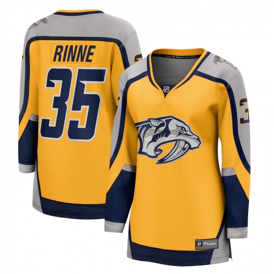 Women's Nashville Predators #35 Pekka Rinne Fanatics Branded Gold 2020-21 Special Edition Breakaway Player Jersey - Ujersey