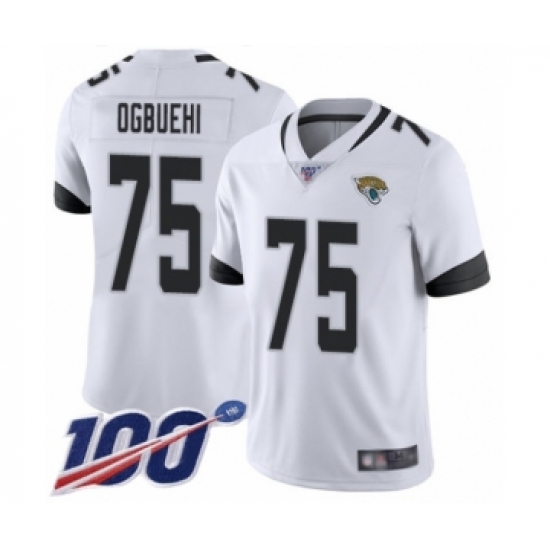 Men's Jacksonville Jaguars #75 Cedric Ogbuehi White Vapor Untouchable Limited Player 100th Season Football Jersey - Ujersey