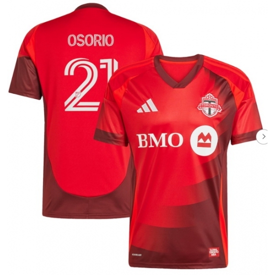 Men's Toronto FC Jonathan Osorio adidas Red 2025 Club Kit Replica Player Jersey - Ujersey