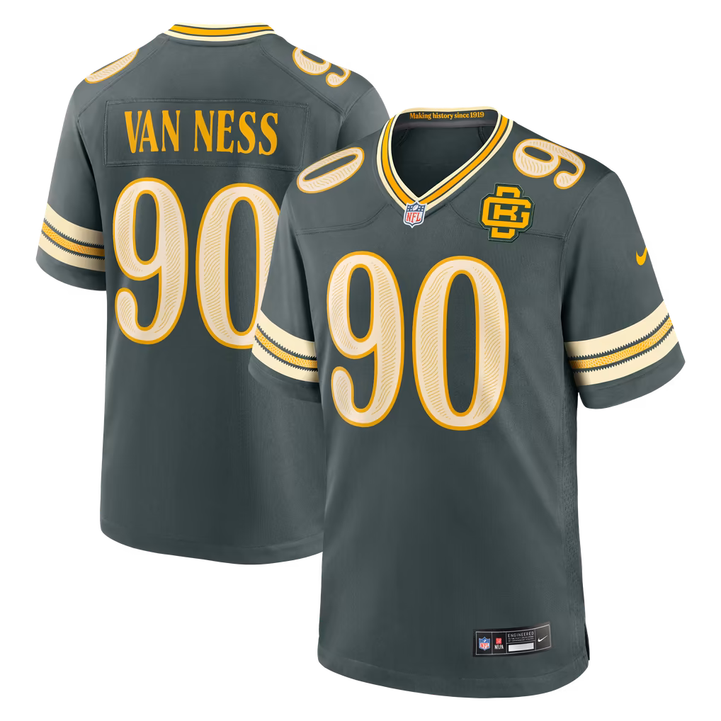 Men's Green Bay Packers Lukas Van Ness Nike Green 2026 Rivalries Collection Game Jersey - Ujersey