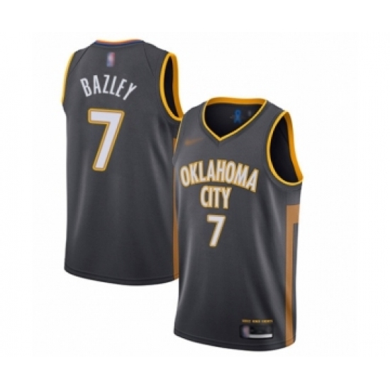 Women's Oklahoma City Thunder #7 Darius Bazley Swingman Charcoal Basketball Jersey - 2019 20 City Edition - Ujersey