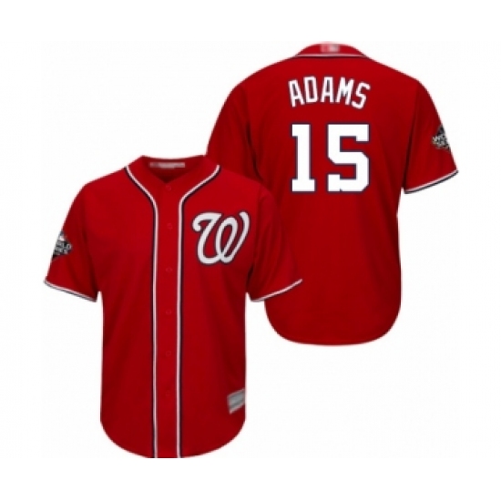 Youth Washington Nationals #15 Matt Adams Authentic Red Alternate 1 Cool Base 2019 World Series Bound Baseball Jersey - Ujersey