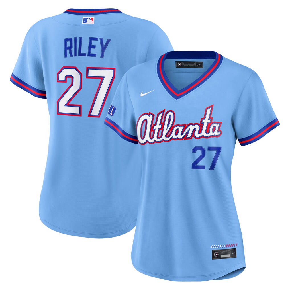 Women's Atlanta Braves Austin Riley Nike Powder Blue 2026 City Connect Stadium Jersey - U-jersey