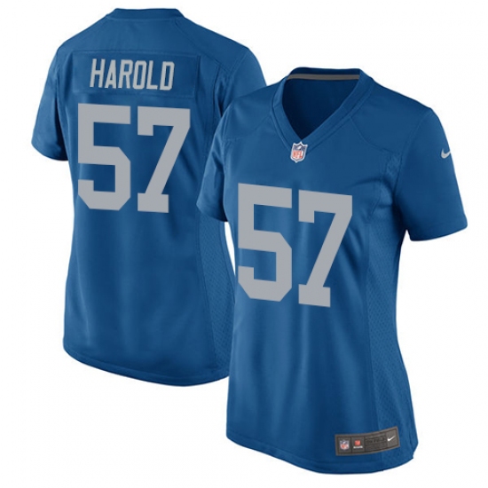 Women Nike Detroit Lions #57 Eli Harold Game Blue Alternate NFL Jersey - Ujersey