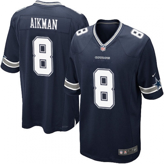 Men's Nike Dallas Cowboys #8 Troy Aikman Game Navy Blue Team Color NFL Jersey - Ujersey