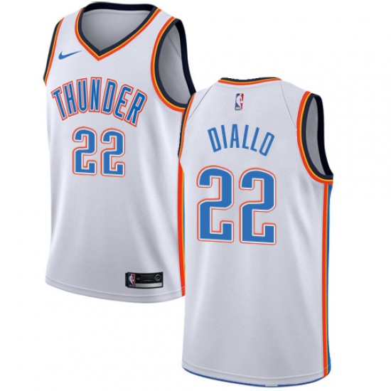 Youth Nike Oklahoma City Thunder #22 Hamidou Diallo Swingman White NBA Jersey - Association Edition - Ujersey
