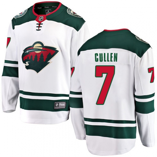 Men's Minnesota Wild #7 Matt Cullen Authentic White Away Fanatics Branded Breakaway NHL Jersey - Ujersey