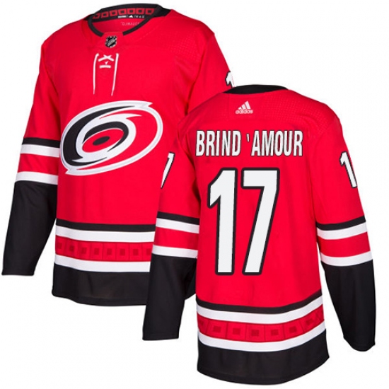 Youth Adidas Carolina Hurricanes #17 Rod Brind'Amour Premier Red Home NHL Jersey - Ujersey
