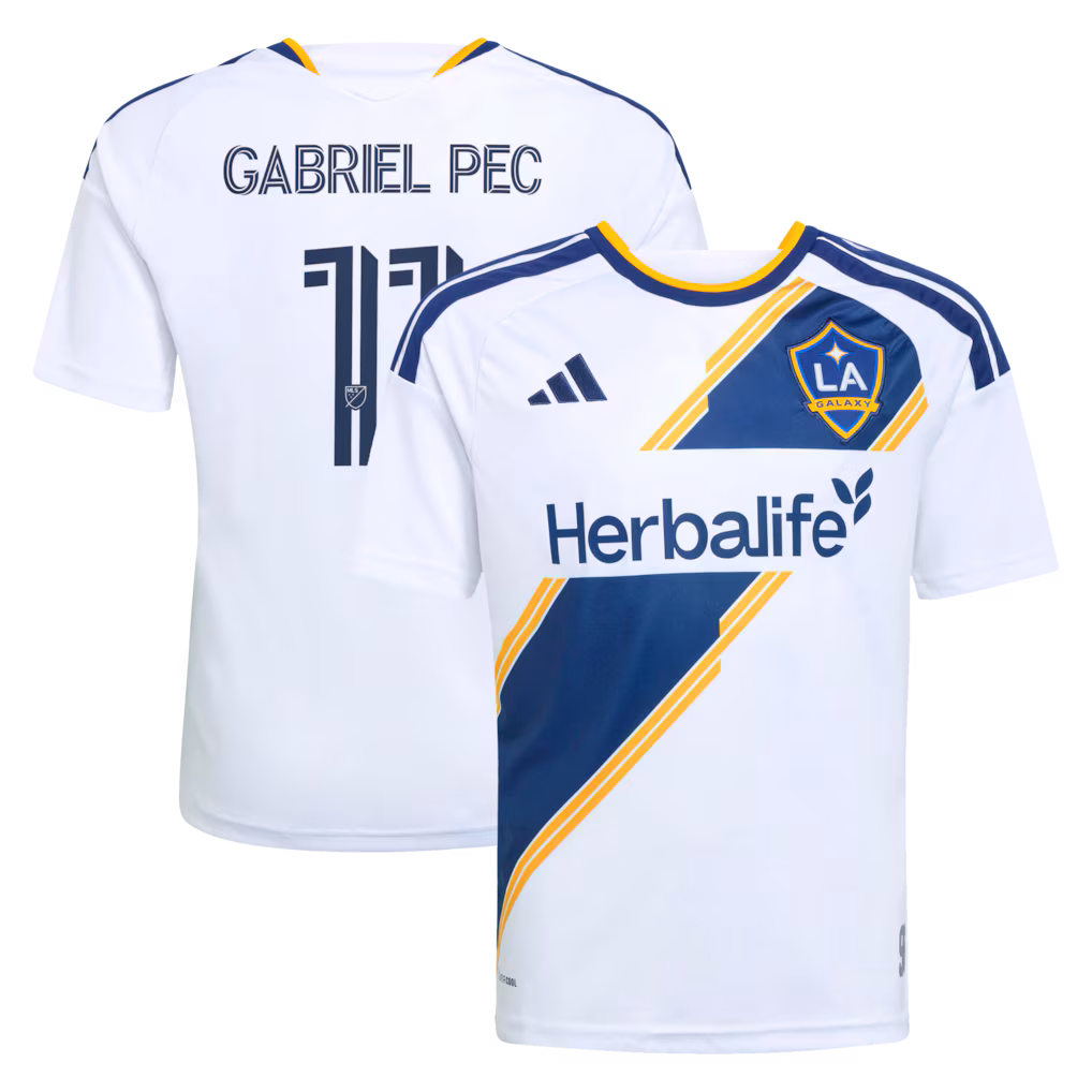 Youth LA Galaxy Gabriel Pec adidas White 2026 The VeloCITY Kit Replica Jersey - Ujersey NHL