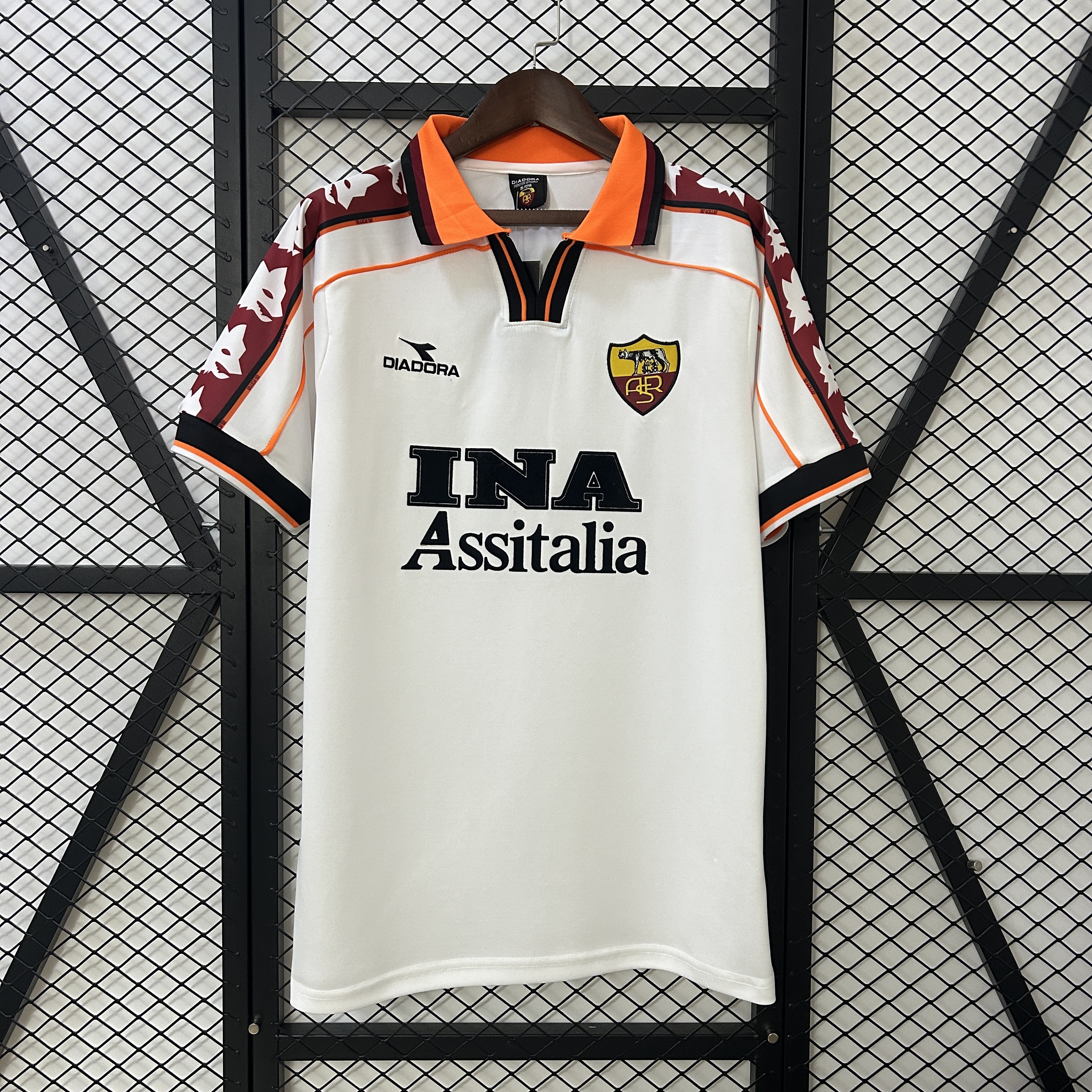 Roma Retro Soccer Jersey Away Custom Shirt 1998/99 - Ujersey Shop