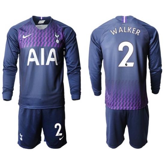 Tottenham Hotspur #2 Walker Away Long Sleeves Soccer Club Jersey