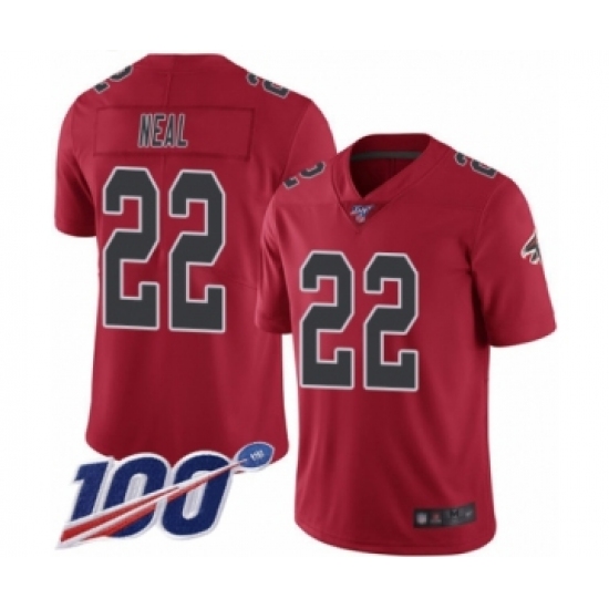 Men's Atlanta Falcons #22 Keanu Neal Limited Red Rush Vapor Untouchable 100th Season Football Jersey - Ujersey