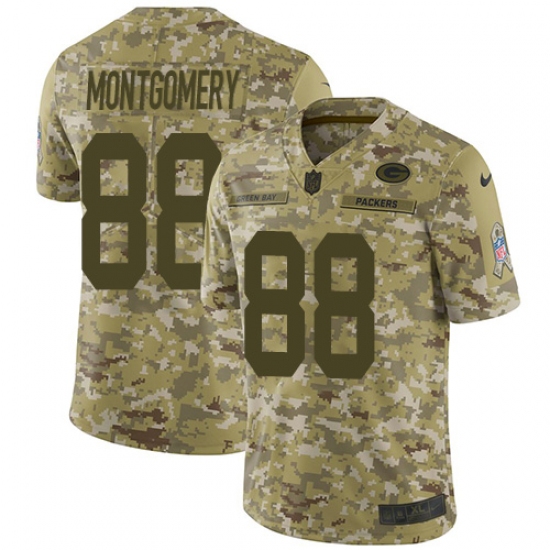 Youth Nike Green Bay Packers #88 Ty Montgomery Limited Camo 2018 Salute to Service NFL Jersey - Ujersey