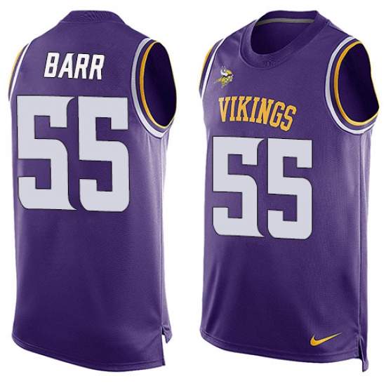 Men's Nike Minnesota Vikings #55 Anthony Barr Limited Purple Player Name & Number Tank Top NFL Jersey - Ujersey